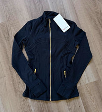 lululemon Women’s Black Jacket Size 6 Full Zip Zipped Pockets Polyester picture