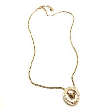 Versace Medusa Gold Tone Chain Necklace Pendant Reversible Unisex Authentic picture