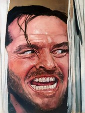 Original Oil Painting - Jack Nicholson in The Shining Horror Art 8x10 picture