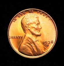 1938-S/S/S  Lincoln Wheat Cent  Gem BU+++++++Red picture