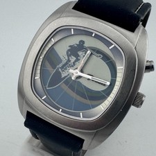 Vintage Fossil Big Tic Quartz Watch JR-8290 Men Silver Steel Surfing New Battery picture