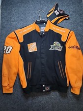 Vintage Tony Stewart 2005 NASCAR Jacket L Used VG Cond With Visor Hat NWT picture