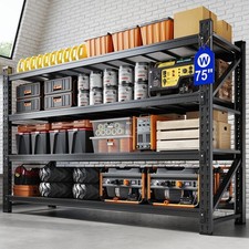 8000LBS Heavy Duty 4 Shelf Adjustable Steel Rack 75x24x70 for Basement Warehouse picture