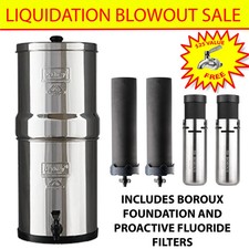 Royal Berkey 3.25 Gal Water Filter w/ 2 Boroux Black & 2 Boroux Fluoride Filters picture