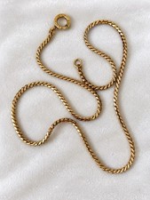 Vintage 1/20 12K Gold Filled GF Curb Chain Necklace Ornate Spring Clasp 15” picture
