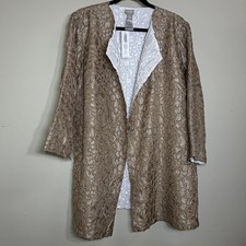 Elegant Chicos Reversible Trapunto Jacket/Duster, Generous Size 2 (ML), NWT picture