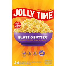 JOLLY TIME Blast O Butter Microwave Popcorn 24 Ct 3.2 oz Bags Gluten-Free picture