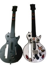 Lot Of 2 Wii Guitar Hero Gibson Les Paul White Wireless Guitars  - Works picture