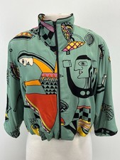 Vtg Dorothy Schoelen Platinum Artistic Abstract Cropped Jacket Women’s M 90s picture