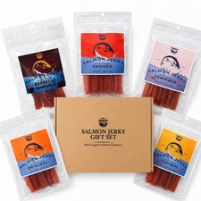 Rublev Wild Caught Salmon Jerky Gift Set Variety Sampler - Five 2oz. Bags in Box picture