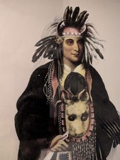 McKenney Hall Octavo Portrait Print 1855: Okee-Maakee-Quid, A Chippeway Chief picture