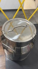 Used20L 5Gallon Stainless Steel Milk Can Wine Pail Bucket Jug Rice Storage Seal picture