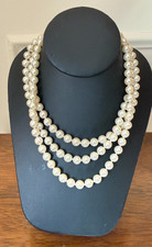 Majorca 925 Triple Strand Pearl Clasp Statement Necklace Elegant GREAT GIFT picture