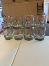 vintage Ned Smith painted duck glasses, national wildlife federation. picture