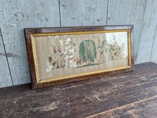 Antique 1880s Victorian-Era Perforated Paper Motto Sampler We Mourn Our Loss picture