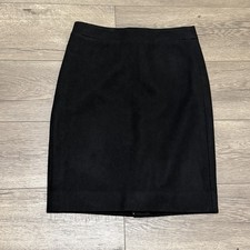 J. Crew The Pencil Skirt  Minimalist Double-Serge Wool Lined Black Sz 00 NWT picture