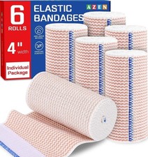 Premium 6 Pack Elastic Bandage Wrap 4 Inch, Compression Wrap Bandage for Legs, L picture