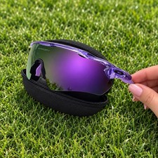 Oakley Prizm Shield Sunglasses Black Frame Purple Mirrored Lens w/ Case picture