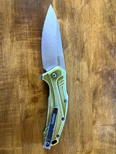 Kershaw Link 1776OLSW Olive Green Aluminum Handle 20CV Plain Drop Point picture