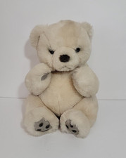 Russ Berrie Yomiko Plush Bear Leather Paws Stuffed Animal Off White Beige 11