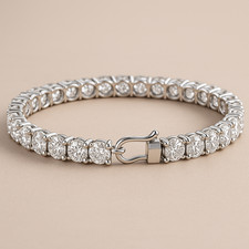 Elegant Certified 7 Ct Natural Diamond Tennis Bracelet in Solid 14K Gold (HPHT) picture