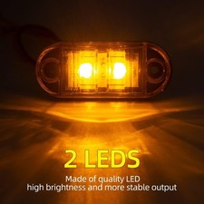 10-20Pcs Amber / Red Marker Lights LED Truck Trailer Oval Clearance Side Lamp picture