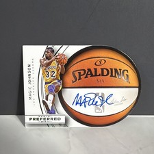 2014 PANINI PREFERRED AUTO-GREEN #92 MAGIC JOHNSON 5/5 Lakers picture
