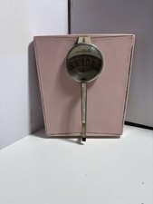 Detecto Vintage Dial/Mechanical  working Bathroom Scale Pink & Silver Metal picture