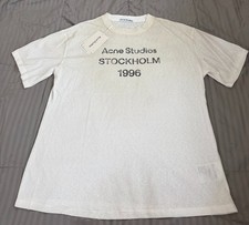 Acne Studios  Sprayed Stamp Logo T-shirt Dusty white Vintage Hemp Size L picture