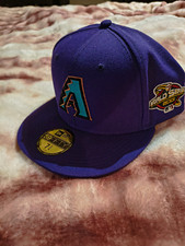 New Era 59FIFTY Arizona Diamondbacks Purple World Series Patch Fitted 7 3/4 picture
