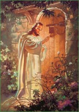 ORIGINAL Christian print picture reprint Jesus Christ knocking on door 11