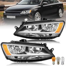 Halogen Headlight Assembly Fit for 2011-2018 Volkswagen Jetta MK6 picture
