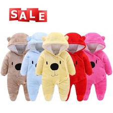 Newborn Baby Boy Girl Jumpsuit Romper Hooded Bodysuit Winter Warm Clothes Outfit picture