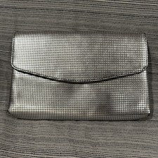 Vintage 70s Harry Levine Silver Metallic Mesh Clutch Shoulder Bag Purse NWT picture