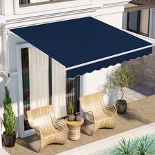 Retractable Patio Awning Outdoor Canopy Deck Door Sun Shade Shelter 3 Size,Crank picture