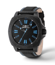 Invicta Speedway 46307 Men's 46mm Black Blue Quartz Watch Nylon Leather New picture