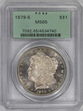 1879-S $1 Morgan Silver Dollar PCGS MS65 Old Green Holder OGH picture