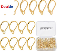 100Pcs 14K Gold Filled Leverback Earwires French Earring Hooks,Hypoallergenic Da picture