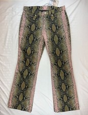 NWT Bogner Ski Pink & Brown Python Print Straight Leg Pants Size US 8 Vintage picture