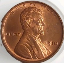 1910 P Lincoln Wheat Cent Red Penny BU Gem Uncirculated Coin Free Post picture