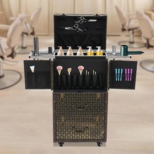 Vintage Rolling Hairdressing Case with Secure Lock and Ample Storage picture