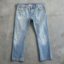 Diesel Zathan Mens Bootcut Jeans Size 34x30 Light Wash Made In Italy Hemmed Y2K picture