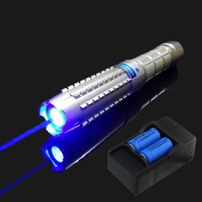 BQ9 450nm Adjustable Focus Visible Blue Flashlight& Battery & Charger US picture