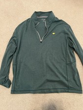 Masters Tech Green Mini Stripe 1/4 Zip Golf Pullover Jacket Size XL picture