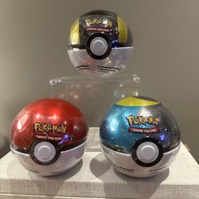 1X Pokémon TCG Ball Tin - random G25/D25/E25 Sealed 3 Booster Packs picture