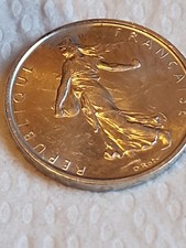 1965 FRANCE French LARGE with La Semeuse SOWER WOMAN Silver 5 Francs  picture