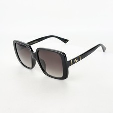 Gucci GG0632SA 001 Oversized Sunglasses Black Gold Gray Gradient 56-18-145 picture