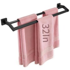 STWWO Double Towel Bar for Bathroom Wall Mounted, 32 Inch, Matte Black 32In picture