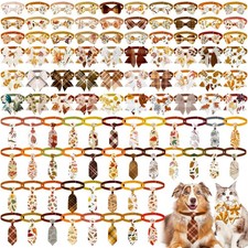 Huhumy 100 Pcs Dog Ties Bulk Retro Bows Collars Puppy Bow Ties Flowers for picture