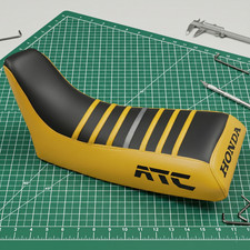 Honda ATC 350X Seat Cover For 1985 To 1986 Models Yellow Black Vinyl Seat Cover picture